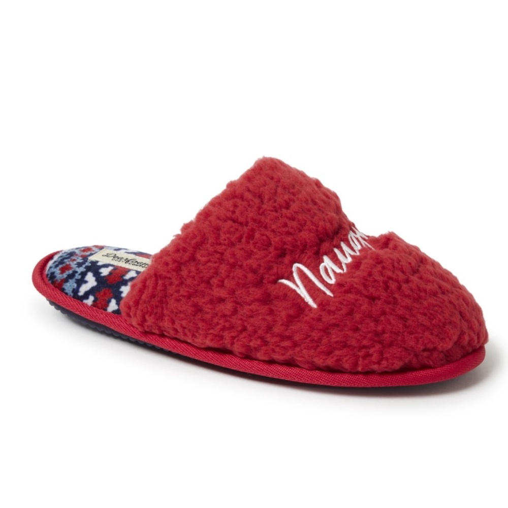 Dearfoams Cozy Comfort Women's Naughty & Nice Slippers - Picture 2 of 5